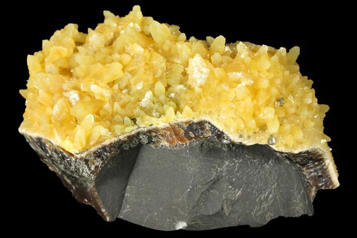 Fluorescent, Yellow Calcite Crystal Cluster - South Dakota #129704